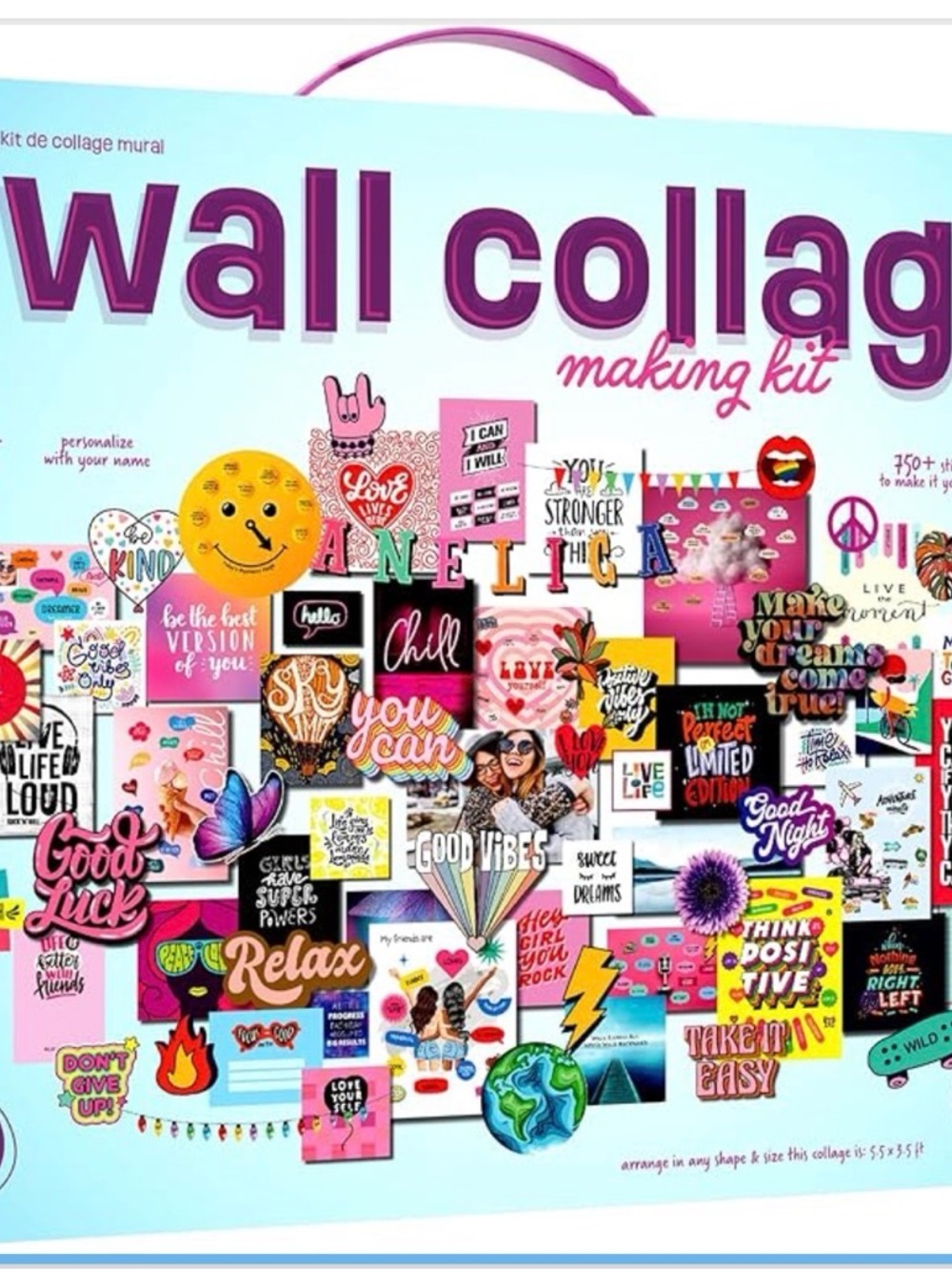 Wall Collage Making Kit - Pink Multicolor Stickers